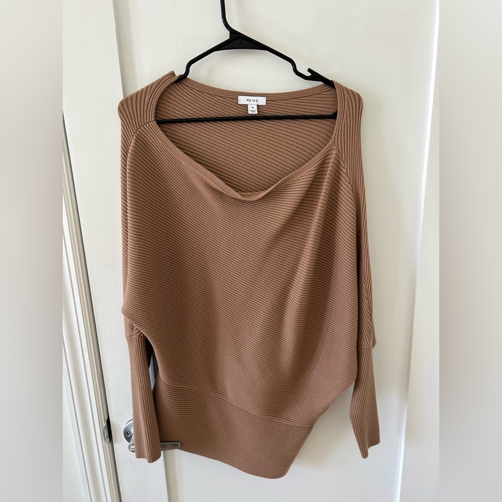 Reiss Lorna Drape Knitted Top - Picture 3 of 5